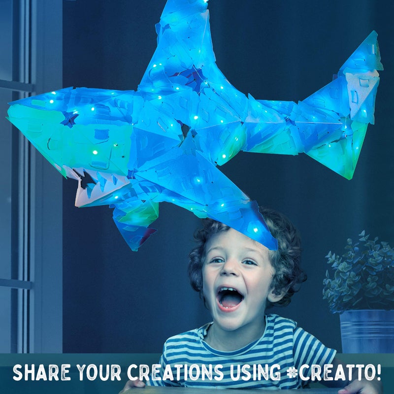 Thames & Kosmos Creatto: Shimmer Shark & Ocean Pals Light-Up Craft Puzzle from Thames & Kosmos - Image 5